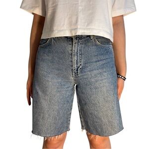 Pull&Bear High-Waisted Denim Shorts – Size US 6 / EUR 38 – Classic Blue Wash